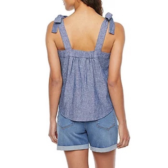 A.n.a (A New Approach) Womens Straight Neck Camisole Tank Top Tie Shoulder L - Picture 3 of 10